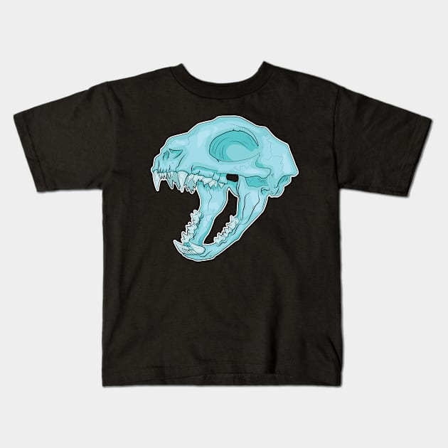 Cat Skull Kids T-Shirt by SamPage